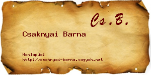 Csaknyai Barna névjegykártya